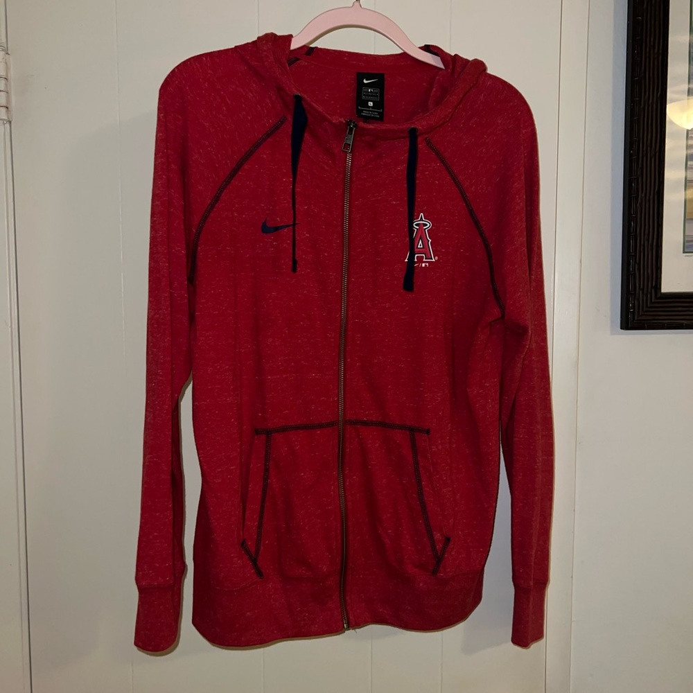 Angels Baseball- Nike Women's Red Zip-Up Hoodie Jacket